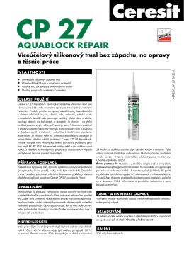 Technický list – Ceresit CP 27 Aquablock Repair