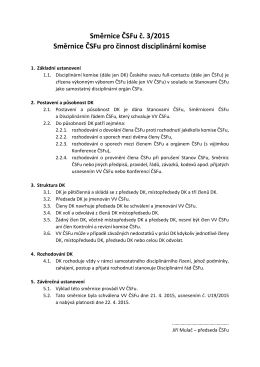 Směrnice ČSFu č. 3/2015 Směrnice ČSFu pro činnost disciplinární