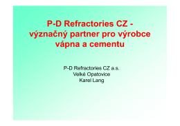 P-D Refractories CZ – význačný partner pro výrobce vápna a cementu