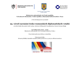 95. výročí navázání česko-rumunských diplomatických vztahů