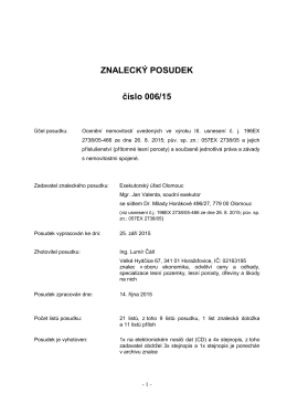 Znalecký posudek - Exekutorský úřad Olomouc