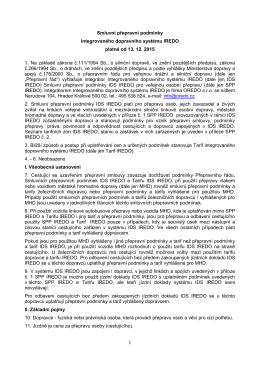 Smluvní přepravní podmínky IDS IREDO od 13.12.2015