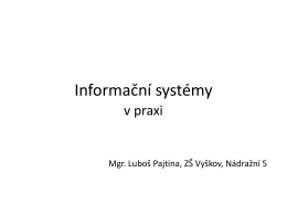 Informační systémy