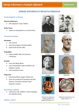 Zdroje informací o řeckých dějinách Učební text