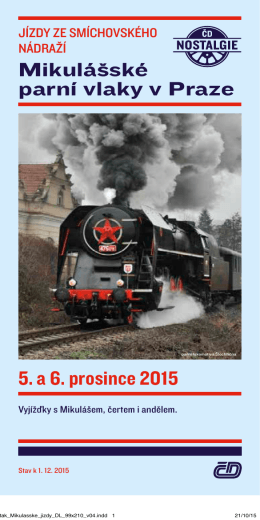 Mikulášské parní vlaky v Praze 5. a 6. prosince 2015