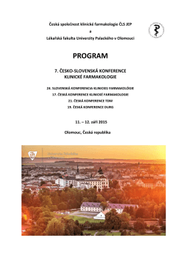 finální program - Česká společnost klinické farmakologie