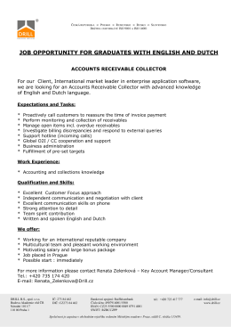 JOB OPPORTUNITY FOR GRADUATES WITH ENGLISH AND DUTCH