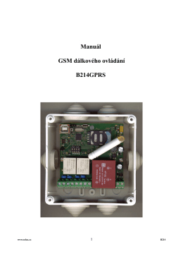 Manuál GSM dálkového ovládání B214GPRS