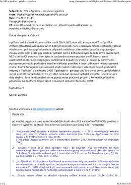 Subject: Re: NEZ a Spořilov - prosba o vyjádření From