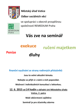 Pozvánka na seminář - REMEDIUM Praha
