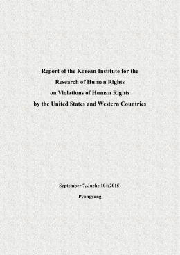 Report of the Korean Institute for the Research of Human Rights on