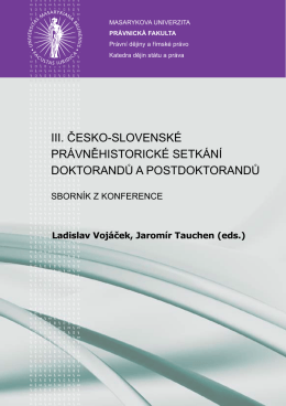 iii. česko-slovenské právněhistorické setkání