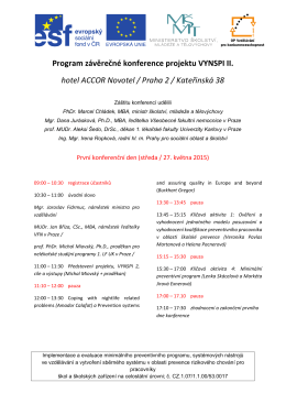 Program závěrečné konference projektu VYNSPI II