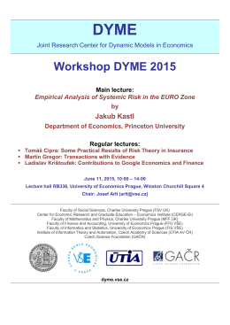 Workshop DYME 2015 Main lecture