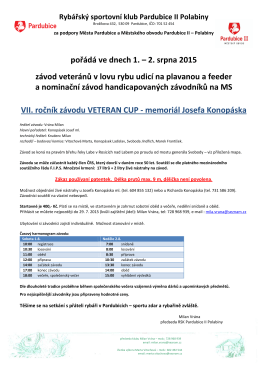 Pozvánka na Veteran Cup 2015