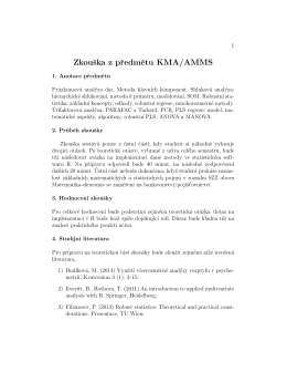 Zkouška z predmetu KMA/AMMS