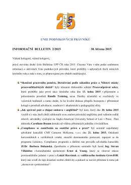 Informační Bulletin č. 2/2015 - Unie podnikových právníků ČR zs