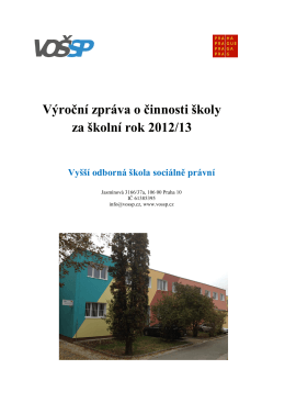 Výroční zpráva o činnosti školy za r. 2012