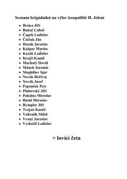 Seznam brigádníků na výlov koupaliště H. Jelení
