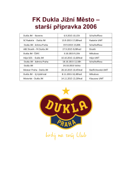 FK Dukla Jižní Město – starší přípravka 2006
