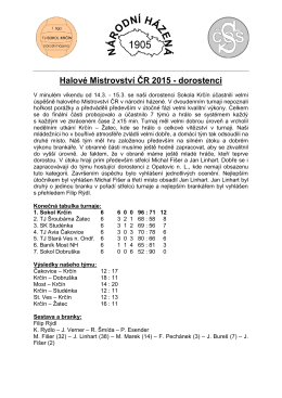 Halové Mistrovství ČR 2015 - dorostenci