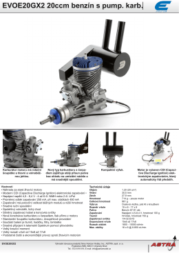 EVOE20GX2 20ccm benzín s pump. karb.