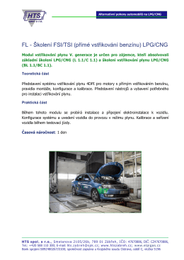 Školení FSI/TSI (přímé vstřikování benzínu) LPG/CNG