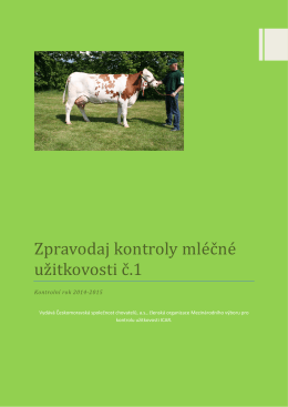 Zpravodaj kontroly mléčné užitkovosti 1-2015