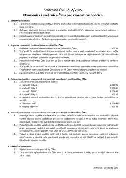 Směrnice ČSFu č. 2/2015 Ekonomická směrnice ČSFu pro činnost