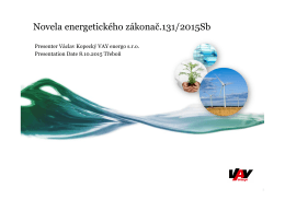Novela energetického zákona 131/2015 Sb.