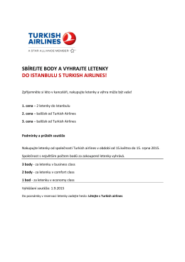 sbírejte body a vyhrajte letenky do istanbulu s turkish airlines!