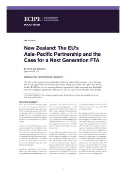 New Zealand: The EU`s Asia-Pacific Partnership and the