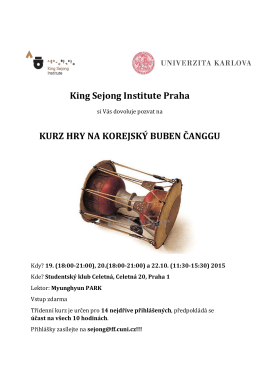 Pozvánka na bubnování - King Sejong Institute Praha