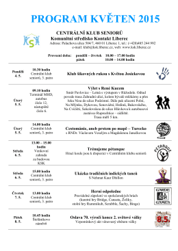 Program KSK na květen 2015 - Komunitní středisko Kontakt Liberec po