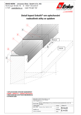 Detail lepení Enkolit®-em oplechování nadezdívek atiky se