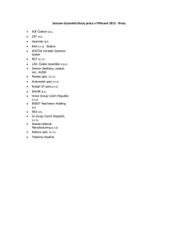 Seznam účastníků Burzy práce v Příbrami 2015