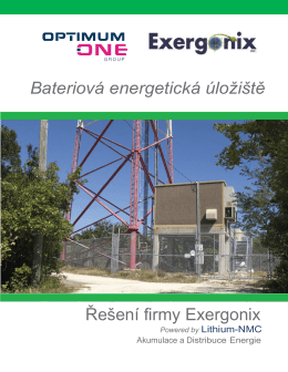 Bateriová energetická úložiště Řešení firmy Exergonix