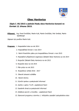 Zápis z jednání Rady obce Havlovice, 12. března 2015