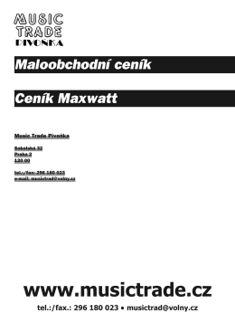Ceník Maxwatt - velkoobchod