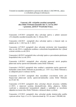 Usnesení z III. veřejného zasedání zastupitelů obce Dolní Třebonín