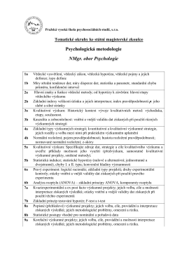 Psychologická metodologie - Pražská vysoká škola