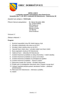 Zasedání ZO Dobročovice ze dne 11.06.2015
