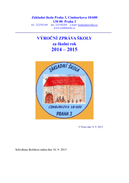 Výroční zpráva - 2014/2015  - Základní škola Cimburkova 18/600