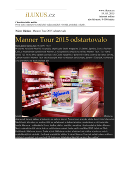 Manner Tour 2015 odstartovalo