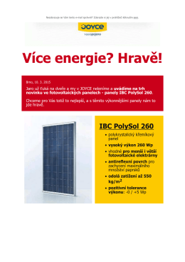 TZ - Více energie s novými panely IBC PolySol 260