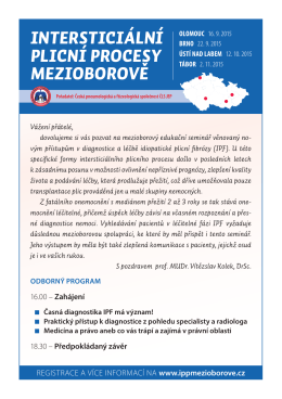 pozvánka - Česká pneumologická a ftizeologická společnost ČLS JEP