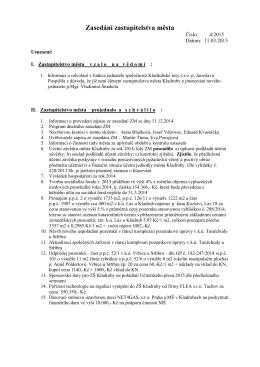 Usnesení zastupitelstva města ze dne 11.3.2015