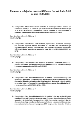 Usnesení OZ ze dne 19.06.2015