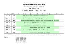 Rozvrh hodin pro 4. semestr