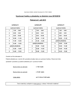 Zvonění ve školním roce 2015-2016